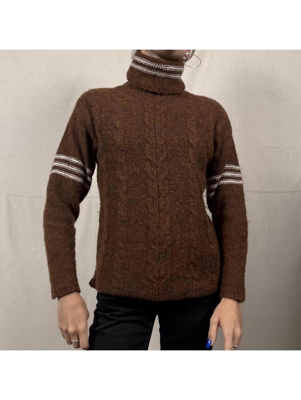 Vintage Shumeina Brown Wool Turtleneck Sweater